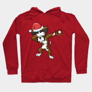 Boxer Dog Santa Claus Baseball Hoodie